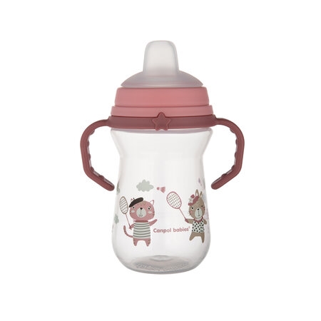 CANPOL BABIES KUBEK Z SIL. USTNIK RÓŻ 250 ML