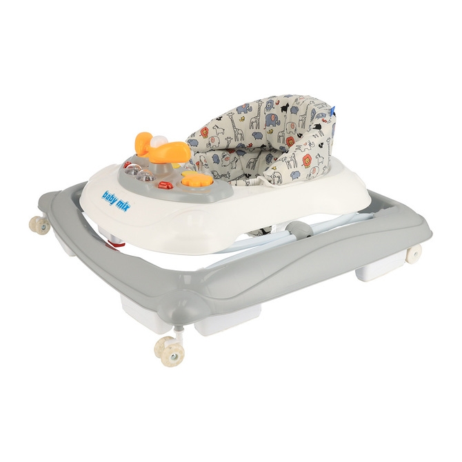 BABYMIX CHODZIK Z KIEROWNICĄ 47976 SZARY