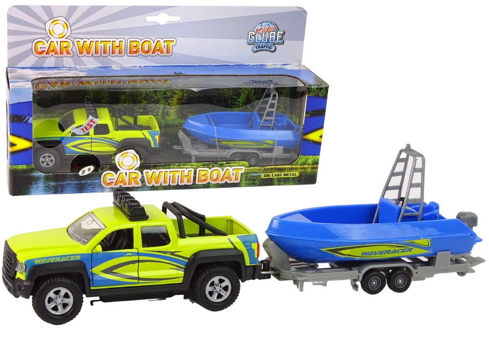 Auto z łodzią 29cm św/dźw 510217 70613