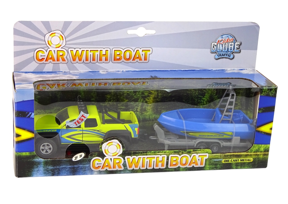 Auto z łodzią 29cm św/dźw 510217 70613