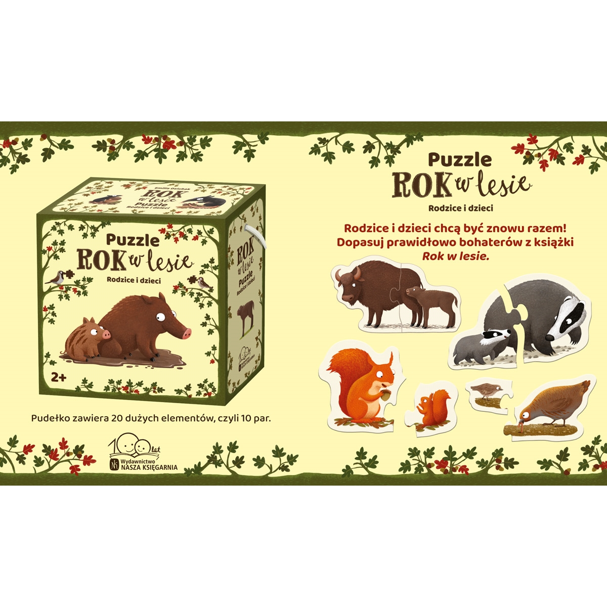 ROK W LESIE PUZZLE RODZICE I DZIECI