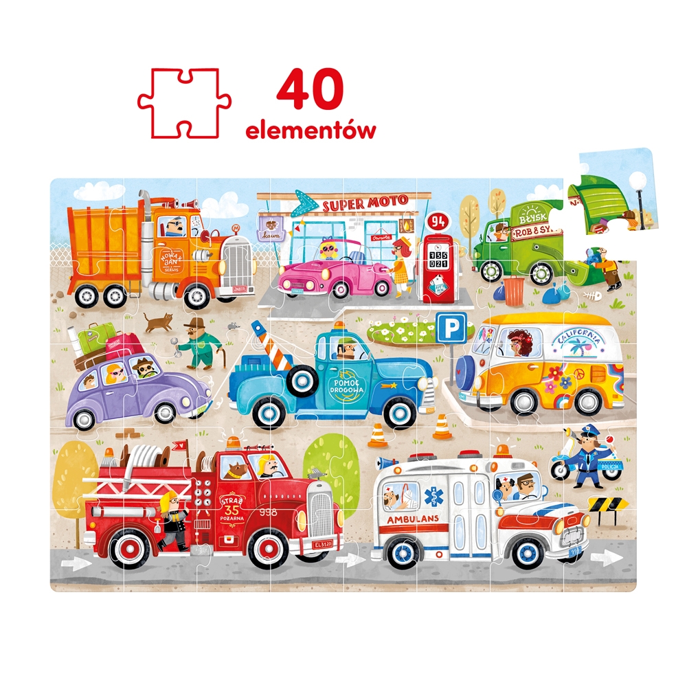 CZUCZU MOTO PUZZLE AUTA 40 EL.
