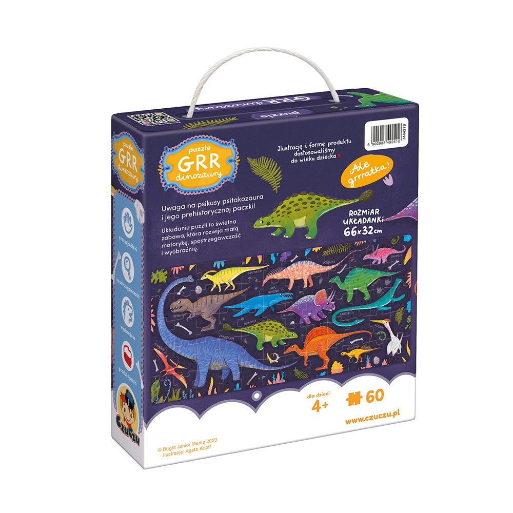 CZUCZU PUZZLE DINOZAURY 60EL.