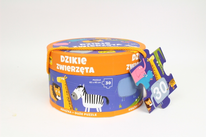*****Na okrągło Dzik zwierz Puzzle i książka 58095