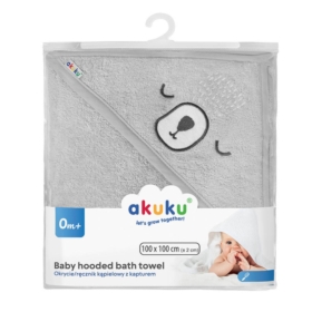 AKUKU RĘCZNIK KĄPIELOWY SZARY 100X100