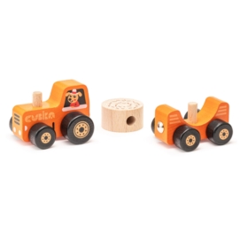 Drewniany Edukacyjny Traktor Klocki 15351