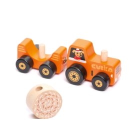 Drewniany Edukacyjny Traktor Klocki 15351