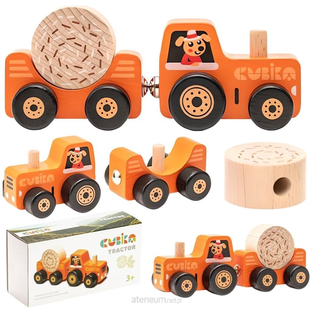 Drewniany Edukacyjny Traktor Klocki 15351