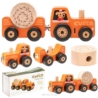 Drewniany Edukacyjny Traktor Klocki 15351