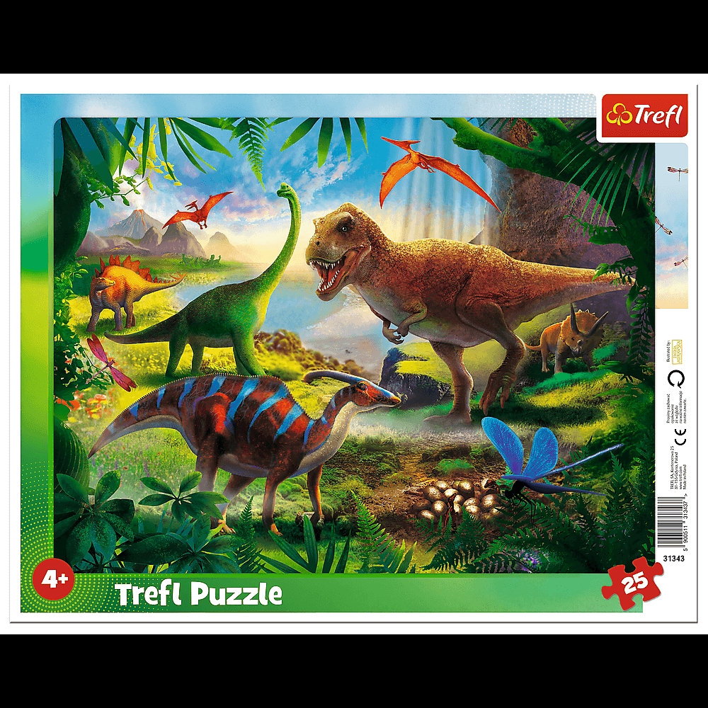 PUZZLE Ramkowe 25 Dinozaury 31343
