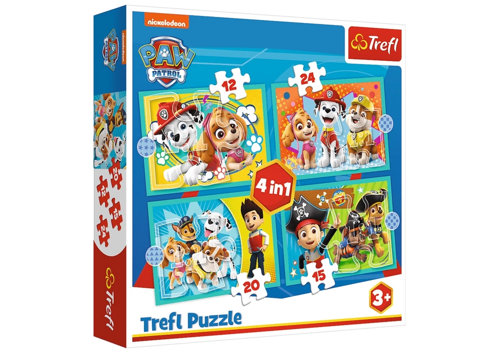 Puzzle - 4w1 (12, 15, 20, 24) - Wesoła ekipa Psieg