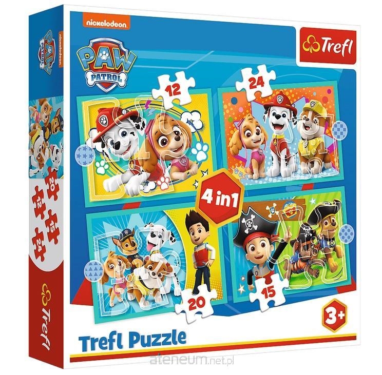 Puzzle - 4w1 (12, 15, 20, 24) - Wesoła ekipa Psieg
