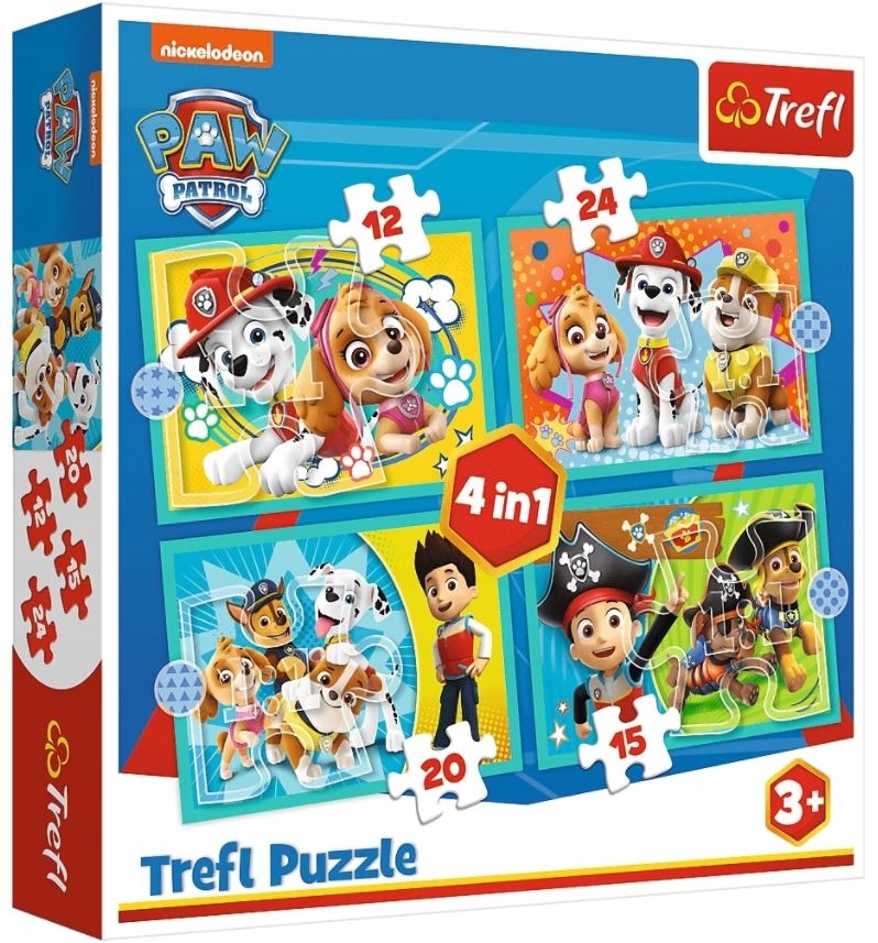Puzzle - 4w1 (12, 15, 20, 24) - Wesoła ekipa Psieg
