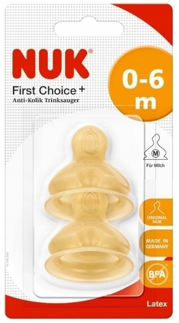 NUK SMOCZEK BUT. LATEX 0-6 M 2SZT