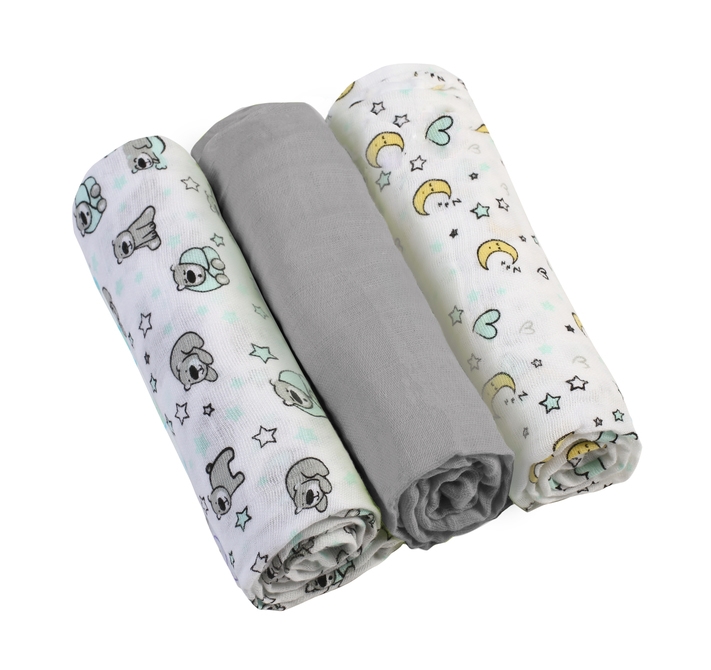 BABYONO PIELUSZKI MUŚLINOWE 3-PAK 348/01