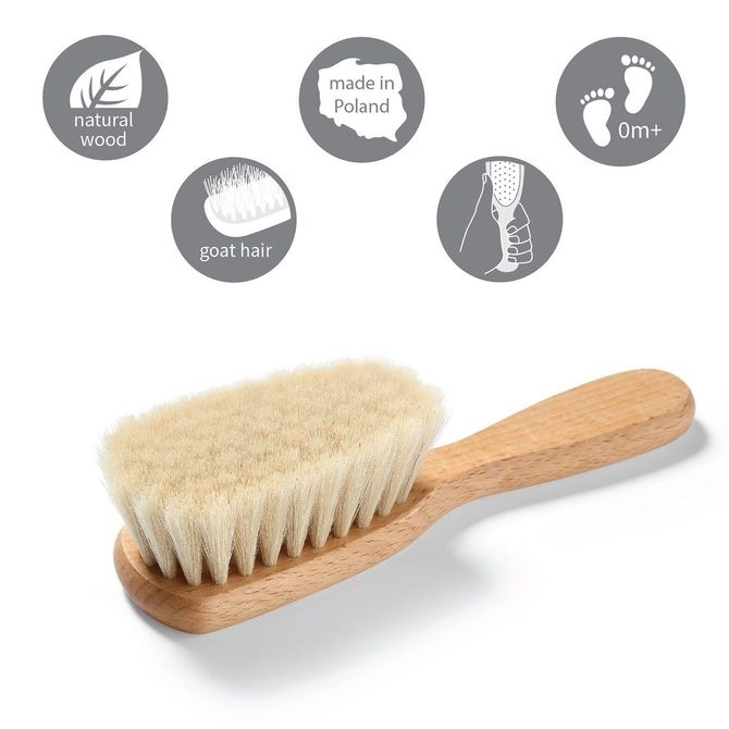 BABYONO SZCZOTKA Z NATURALNEGO WŁOSIA 799