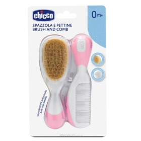 CHICCO SZCZOTKA NATURALNE WŁOSIE RÓŻOWA