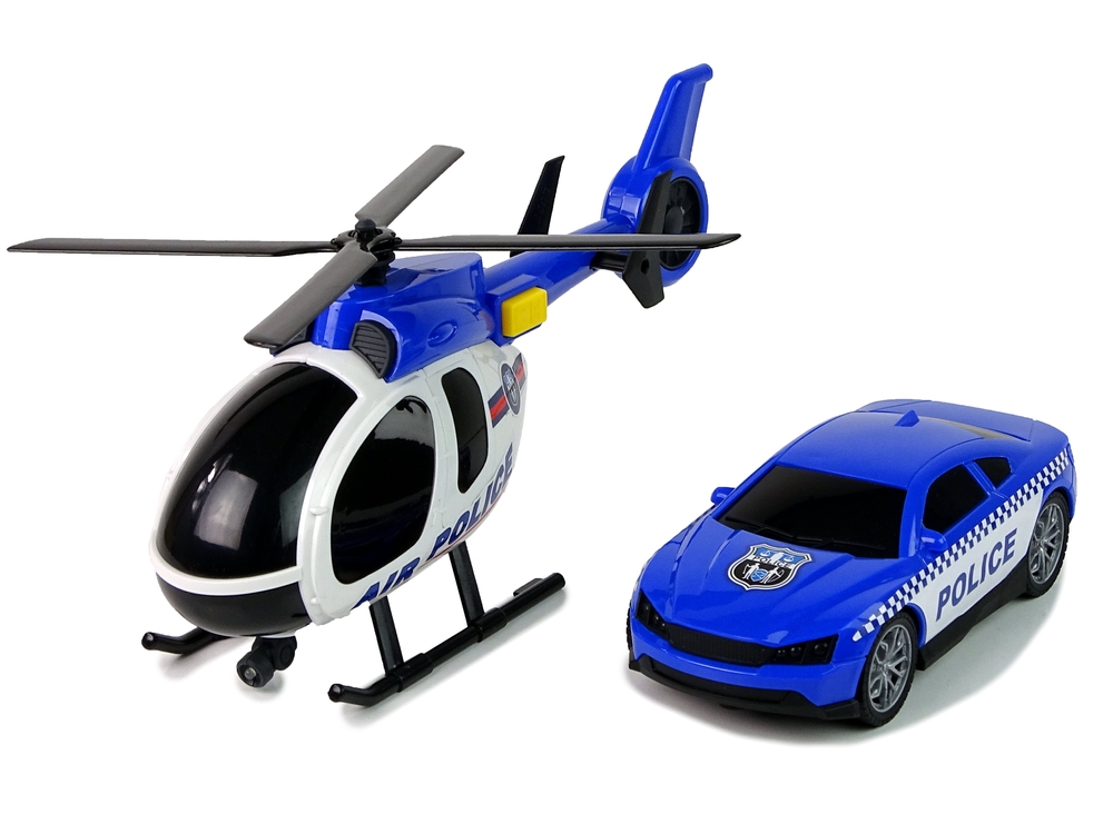 Zestaw Policja Laweta Ciężarówka Autko Helikopter