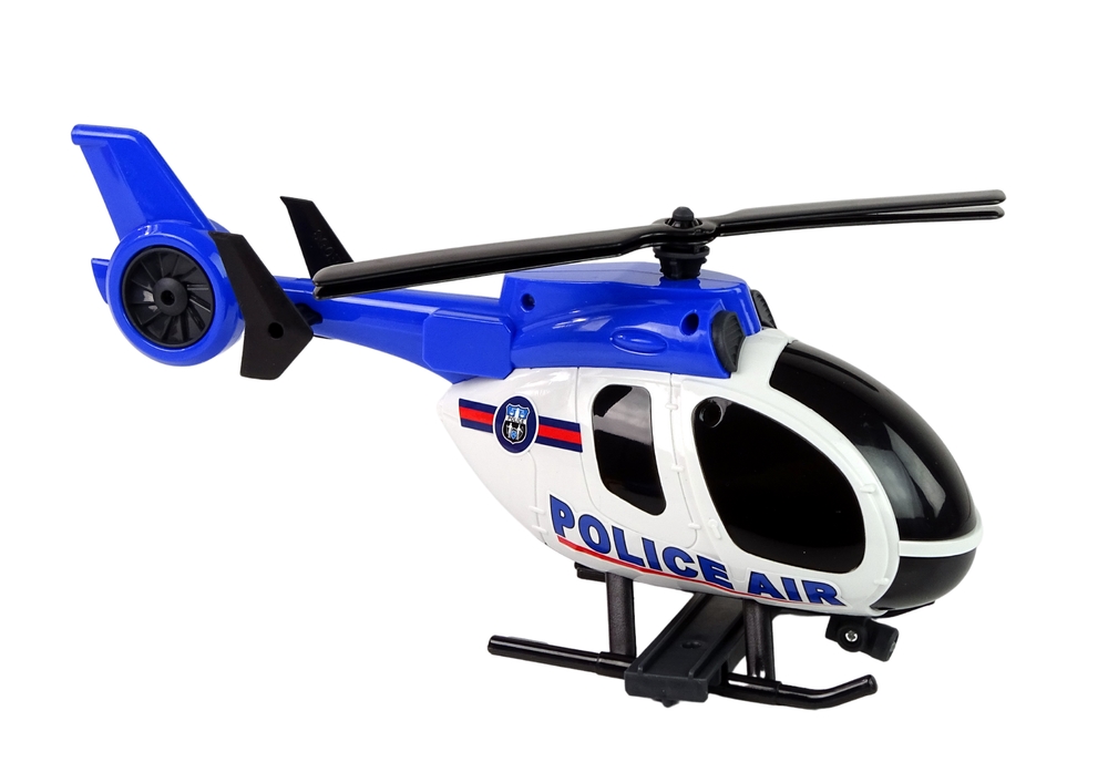 Zestaw Pojazdów Helikopter Auto Policja Dźwięk Nie