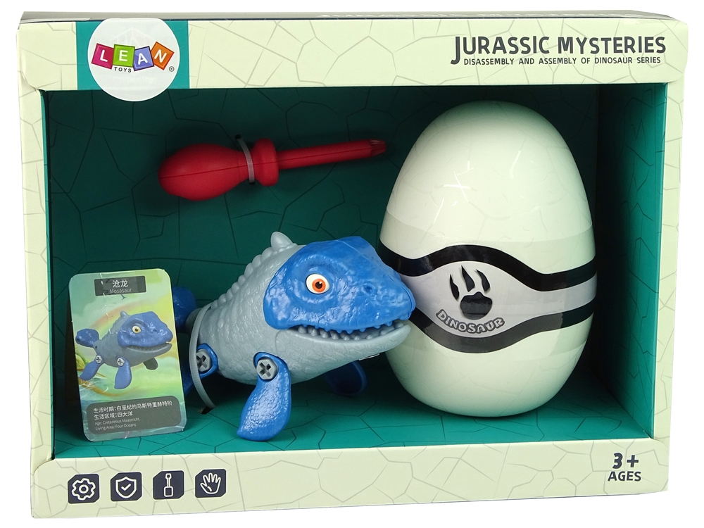 Zestaw Dinozaur Mosasaur z Jajkiem DIY Śrubokręt N
