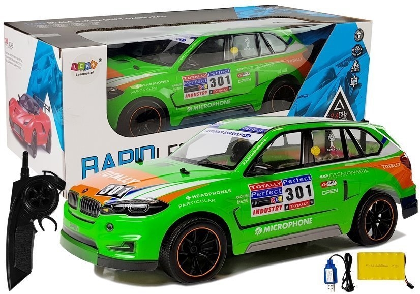 Auto Zdalnie Sterowane 1:10 2.4G Zielone