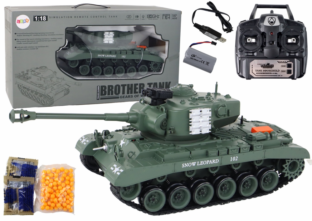 Czołg Leopard RC Zdalnie Sterowany Armata 1:18 Sz