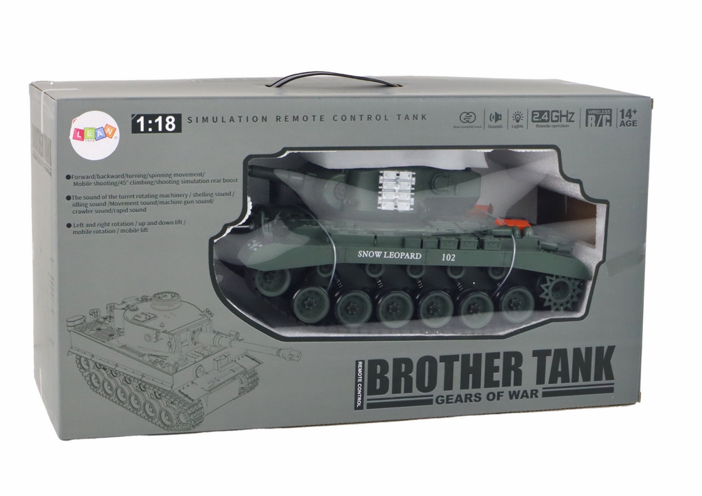 Czołg Leopard RC Zdalnie Sterowany Armata 1:18 Sz