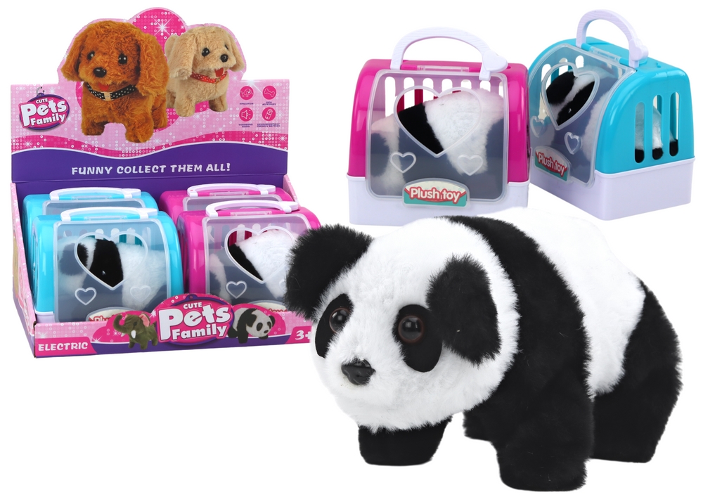 Panda Interaktywna Pluszowa W Transporterze Różowy