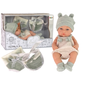 Lalka Słodki Bobas Sweter Czapeczka Zielona 30 cm