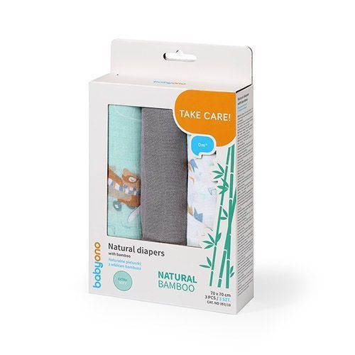 BABYONO PIELUSZKI BAMBUSOWE 3-PAK 397/10