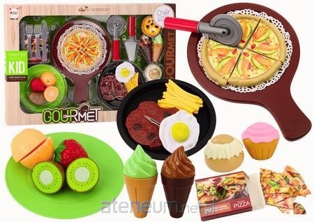 Zestaw Fast Food Owoce Stek Lody Akcesoria Pizza F