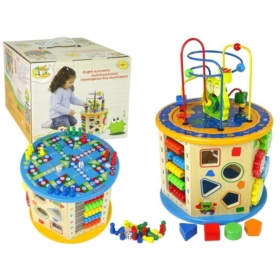 Edukacyjna Kostka Drewniana Sorter Labirynt Liczyd