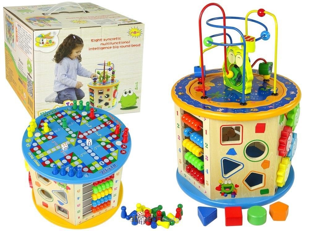Edukacyjna Kostka Drewniana Sorter Labirynt Liczyd