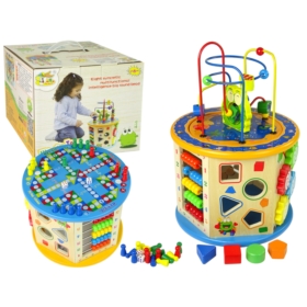 Edukacyjna Kostka Drewniana Sorter Labirynt Liczyd
