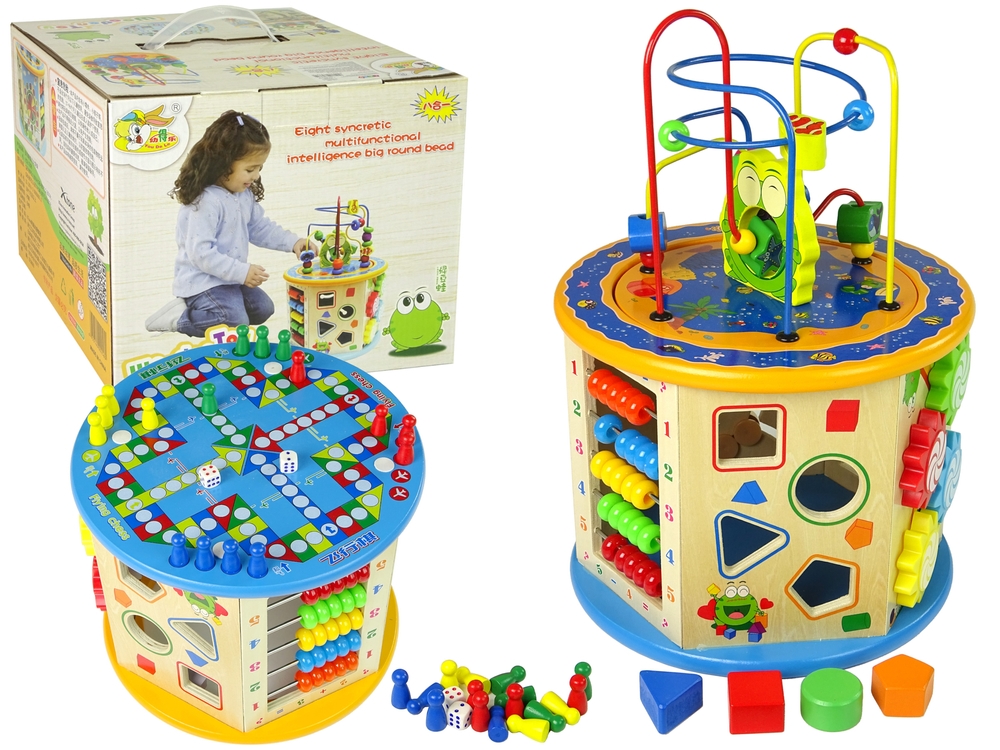 Edukacyjna Kostka Drewniana Sorter Labirynt Liczyd