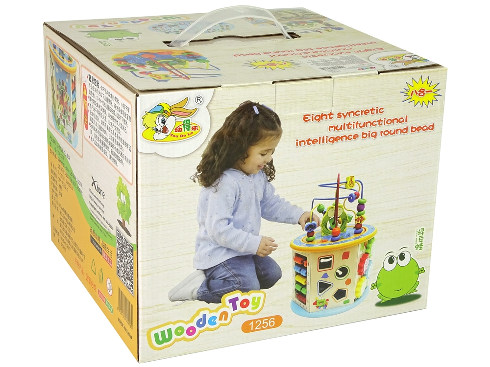 Edukacyjna Kostka Drewniana Sorter Labirynt Liczyd