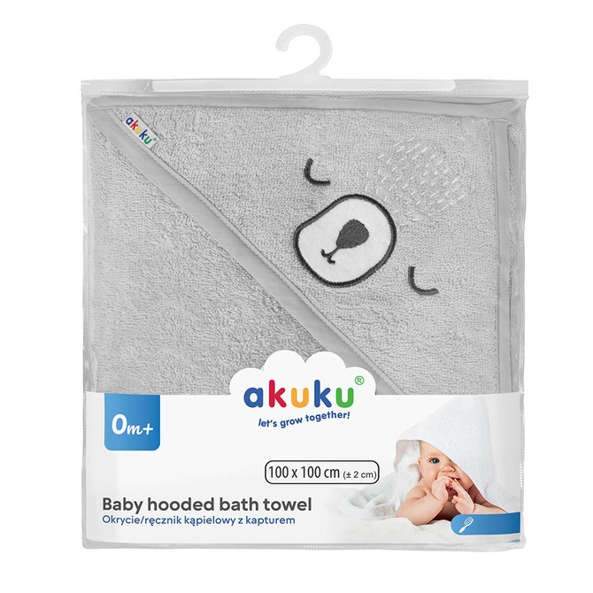 AKUKU RĘCZNIK KĄPIELOWY SZARY 100X100