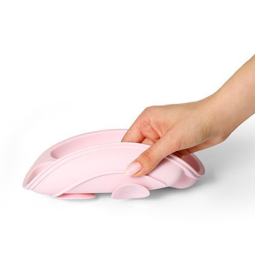 BABYONO TALERZ SILIKONOWY Z PRZYSSAWKĄ RÓŻOWY