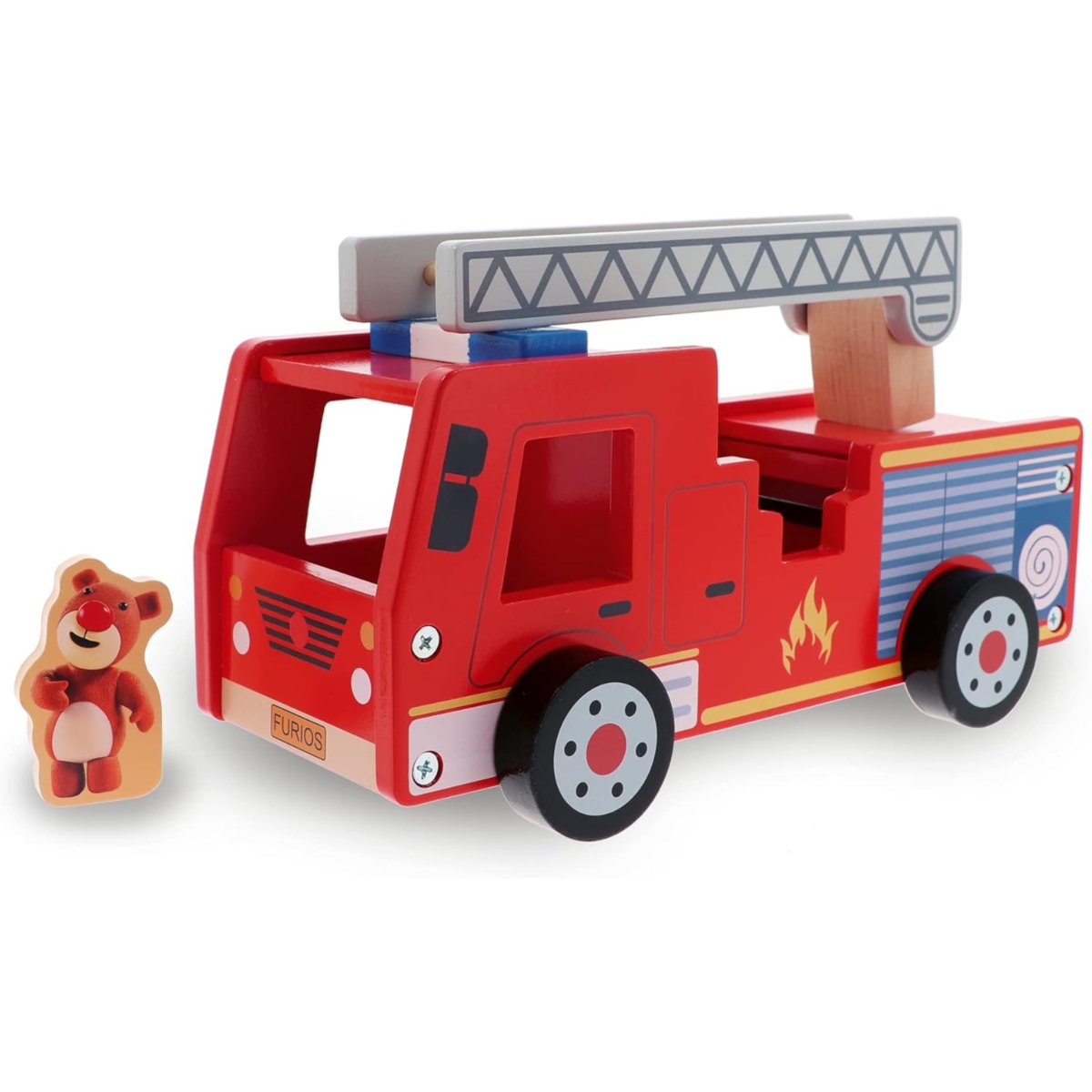 TREFL Zabawka drewn.Fire truck Bobaski i Miś 61700