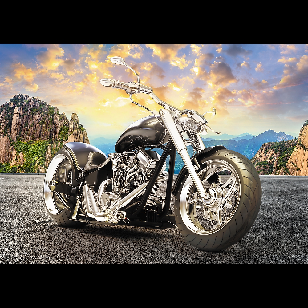 Puzzle 500 el. Czarny motocykl 37384