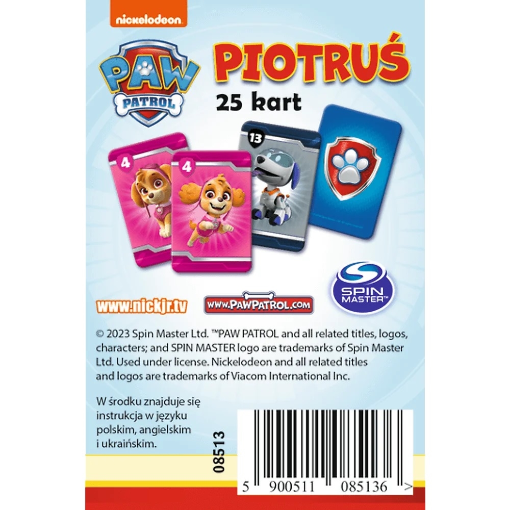 Karty PIOTRUŚ Psi Patrol 08513