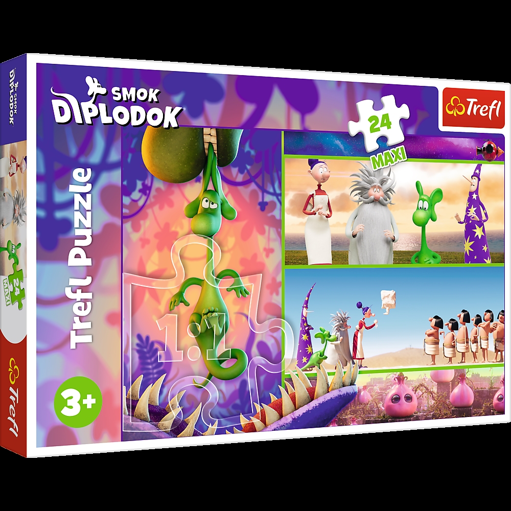 PUZZLE MAXI 24 Ciekawski Smok Diplodok 14376