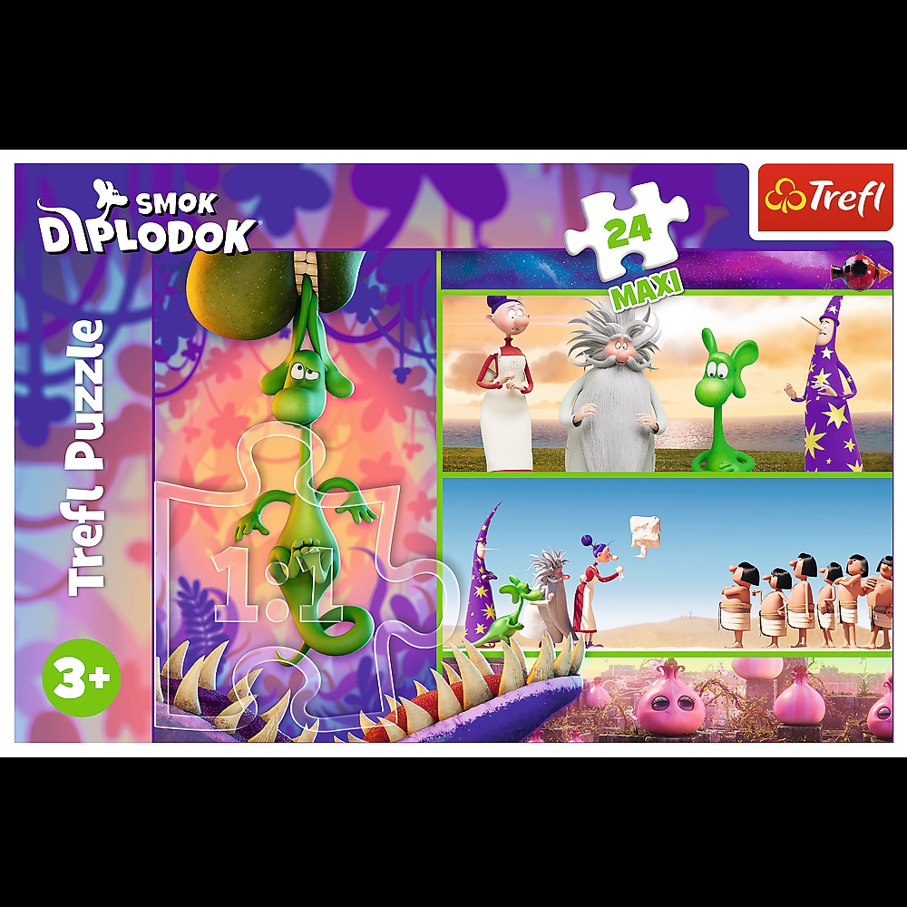 PUZZLE MAXI 24 Ciekawski Smok Diplodok 14376