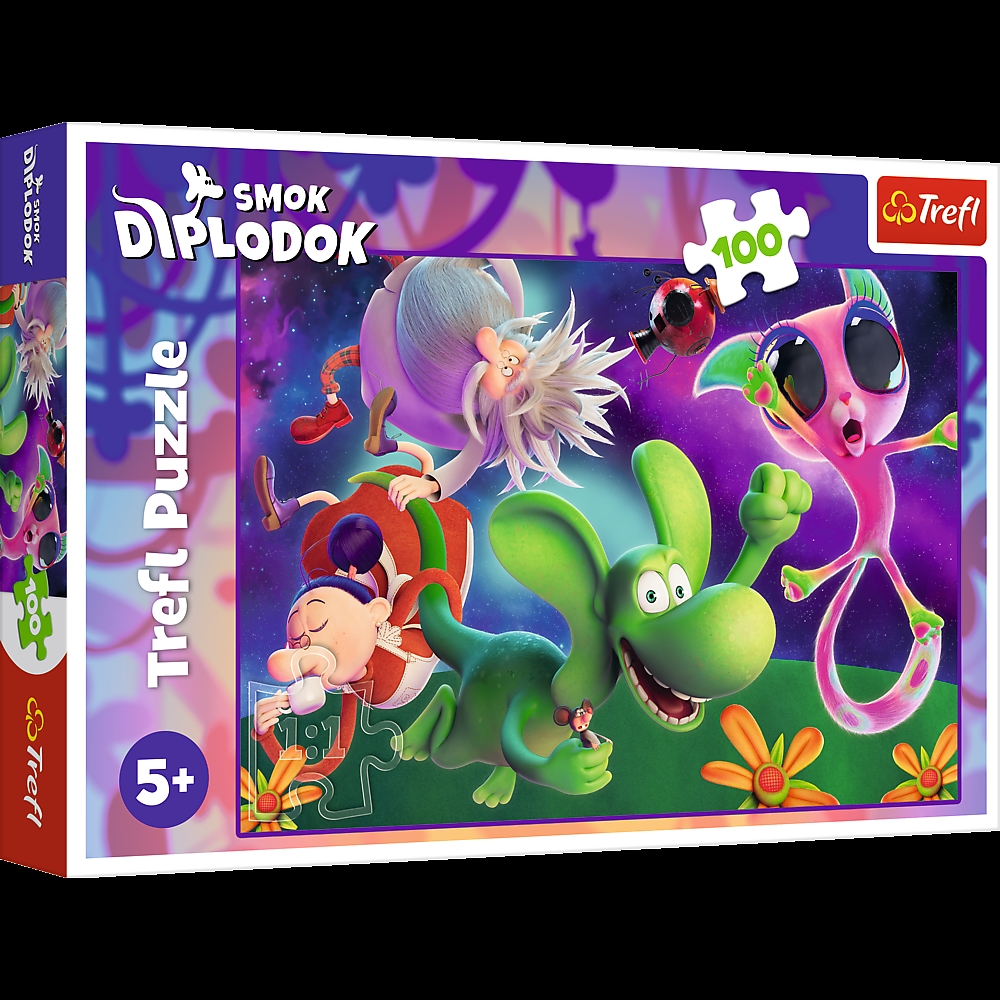 Puzzle - 100 - Smok Diplodok i przyjaciele - Human