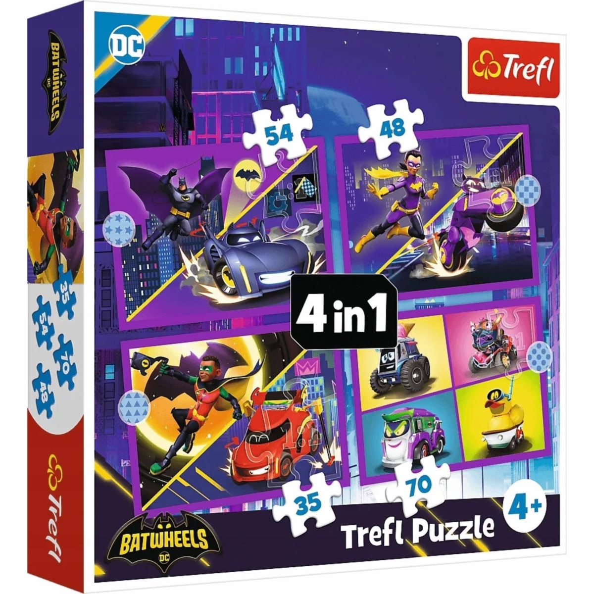 PUZZLE 4w1 Poznaj Batwheels /Warner 34658