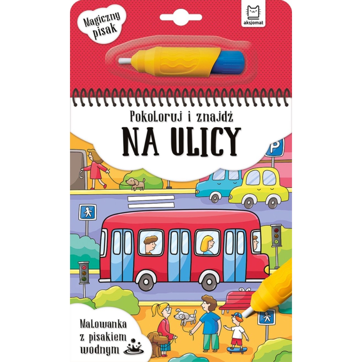 AKSJOMAT MALOWANKA Z PISAKIEM WODNYM NA ULICY