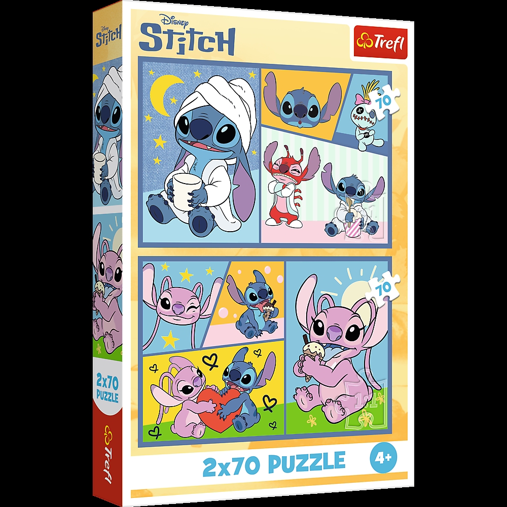 PUZZLE 2x70 Ze Stitchem nie ma nudy 34444