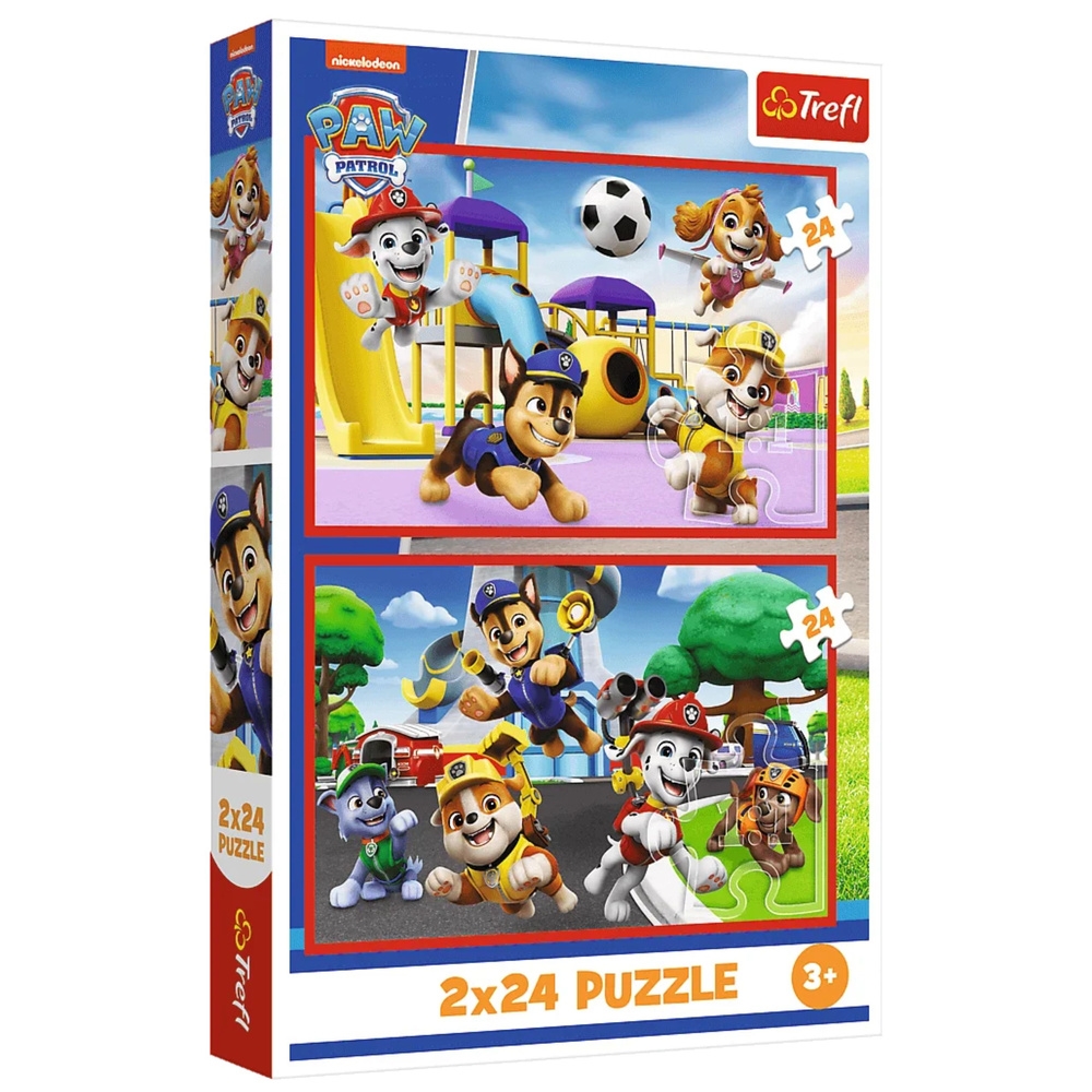 PUZZLE 2x24 Psi dzień zabaw /Psi Patrol 34434