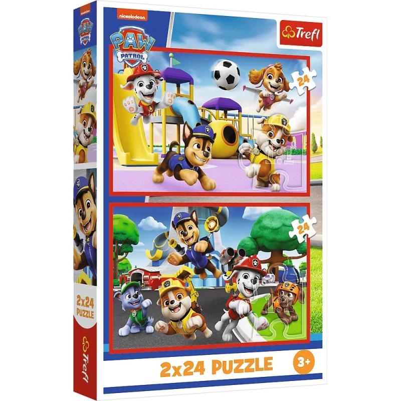 PUZZLE 2x24 Psi dzień zabaw /Psi Patrol 34434