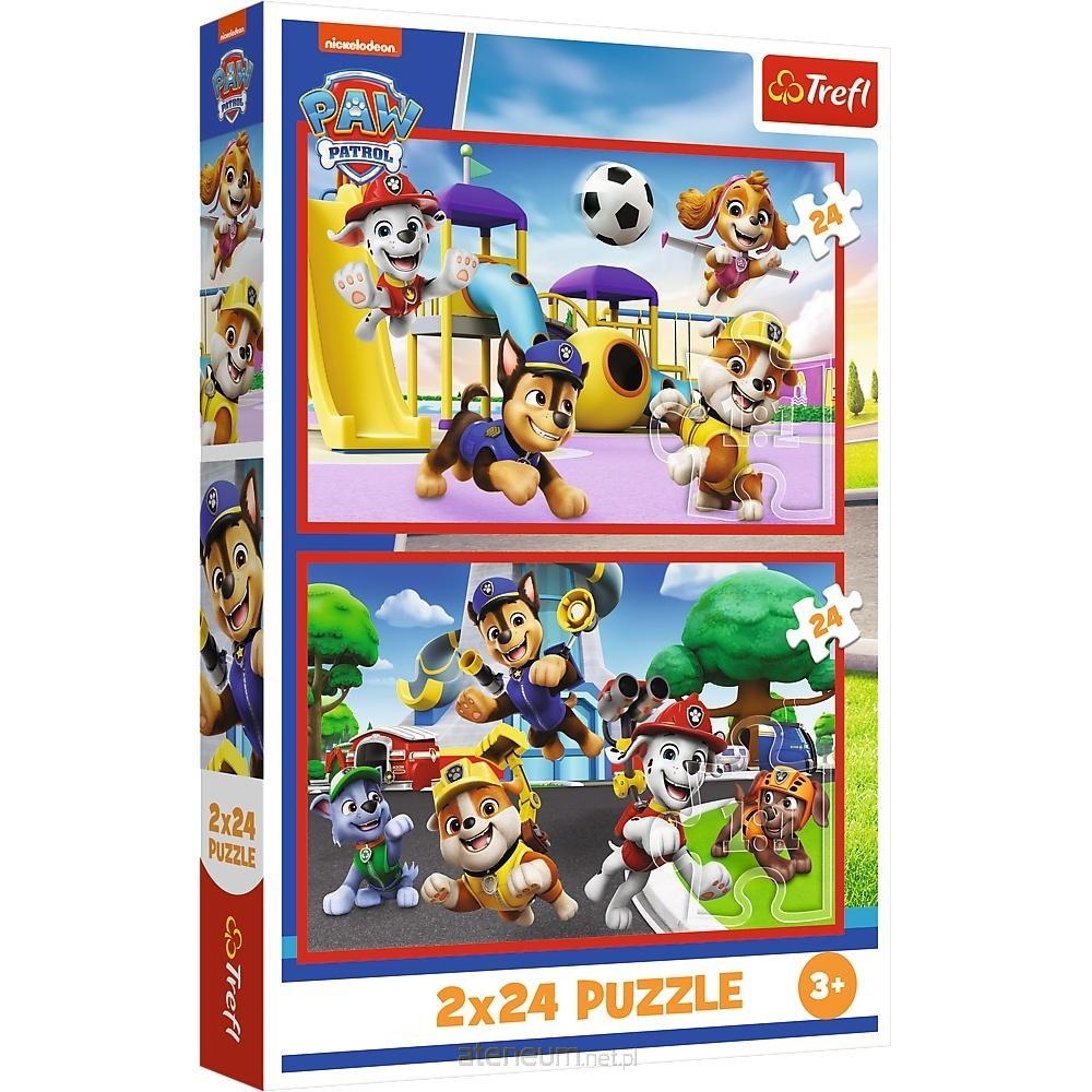 PUZZLE 2x24 Psi dzień zabaw /Psi Patrol 34434